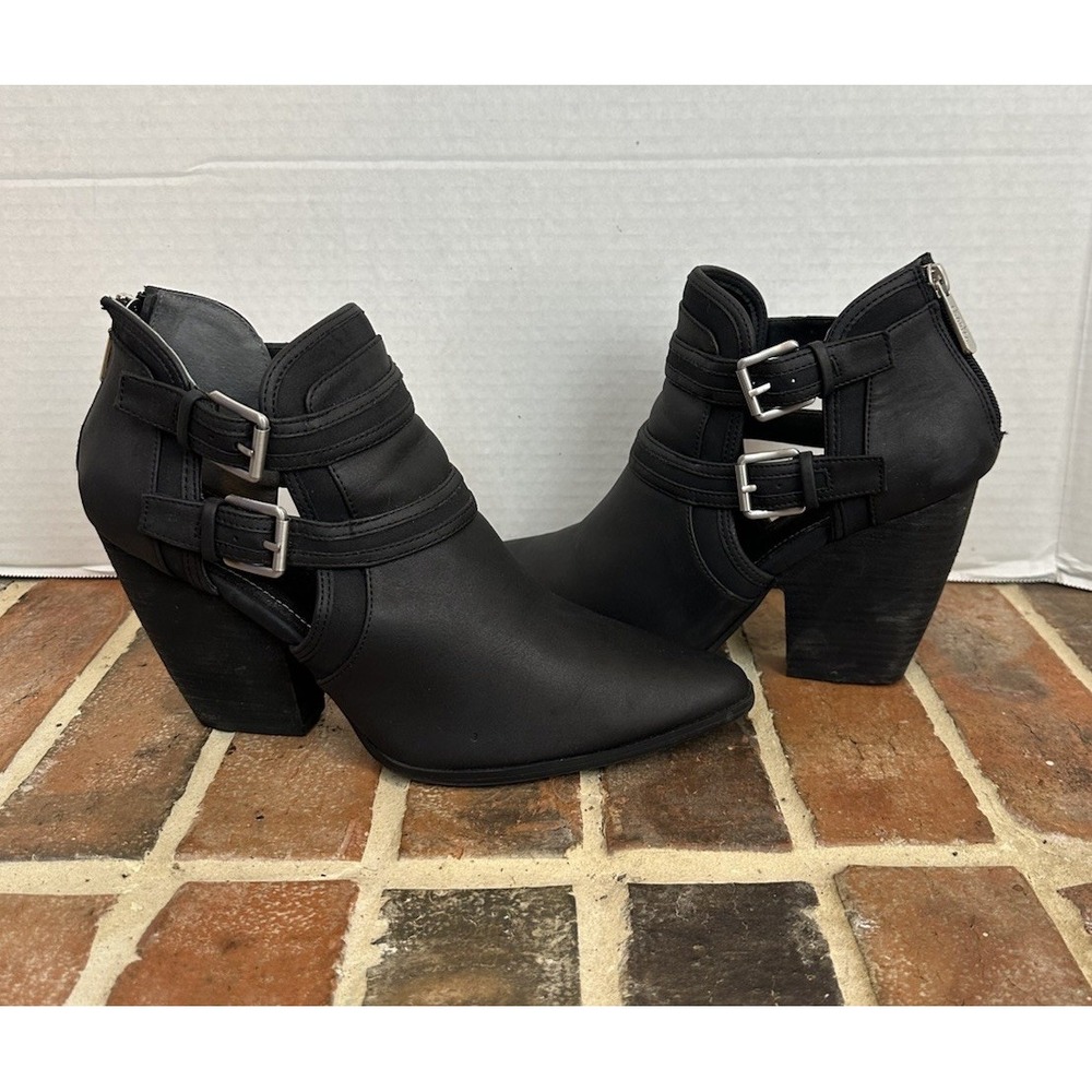 Charles By Charles David Women's Naval Black Ankle Boots High Heel Pumps Sz 10
